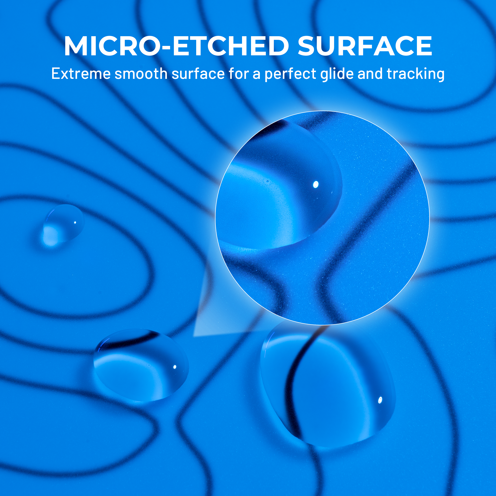 XVX SpacePad Glass Gaming Mouse Pad with Etched Surface Full Anti-Slip Rubber Base