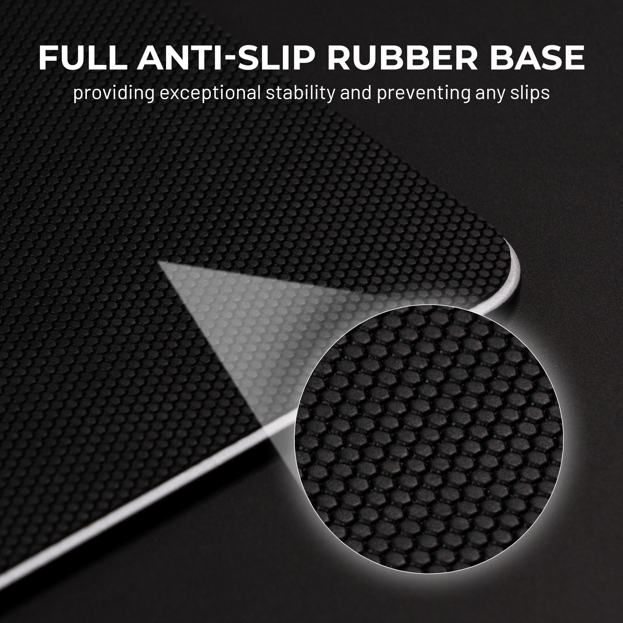 XVX SpacePad Glass Gaming Mouse Pad with Etched Surface Full Anti-Slip Rubber Base